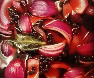 onions being brined 