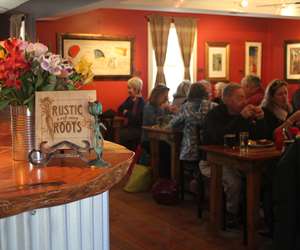 dining room full of guests